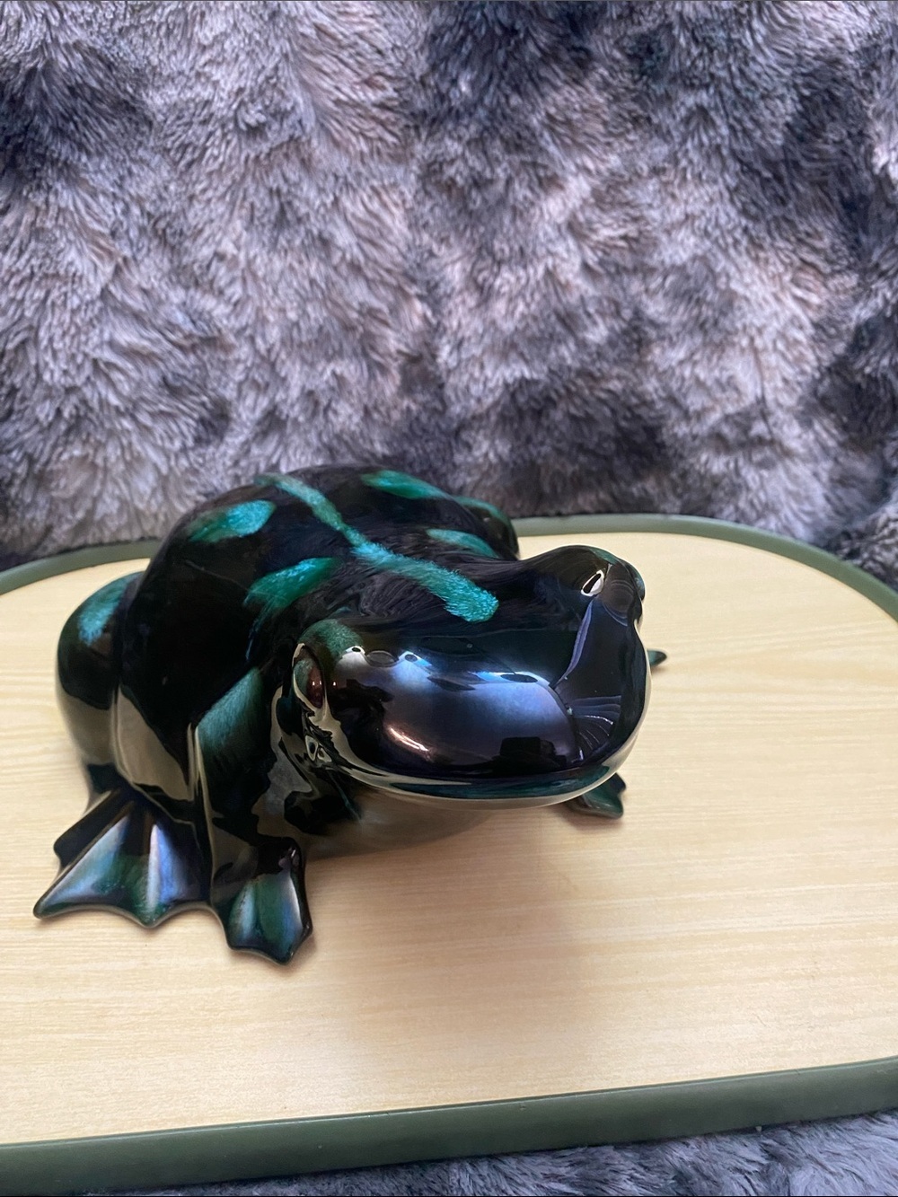 Vintage Green Ceramic Frog Figurine Gorgeous